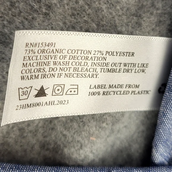 NWOT Hope & Henry Organic Cotton Blend Blue Herringbone Blazer size Medium - Picture 4 of 4